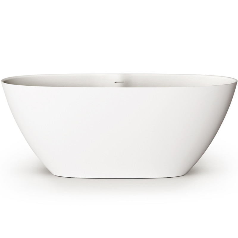 PAA VAPERLS/00 Perla Ванна окремостояча 160см з литого (штучного) каменю Silkstone, з інтегрованим сифоном, колір білий мат