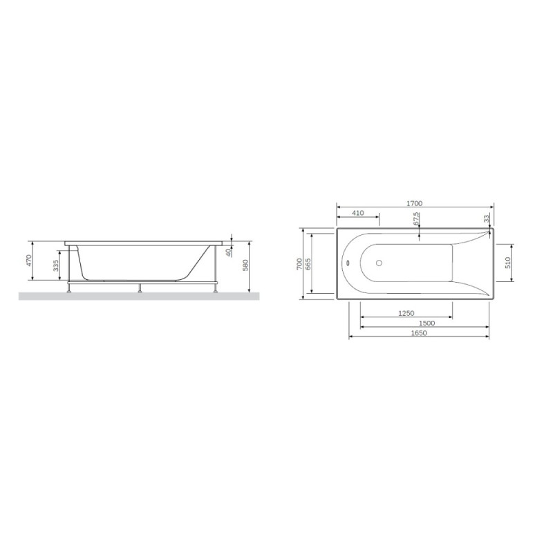 AM.PM W72A-170-070W-R2 каркас для ванни spirit 170х70