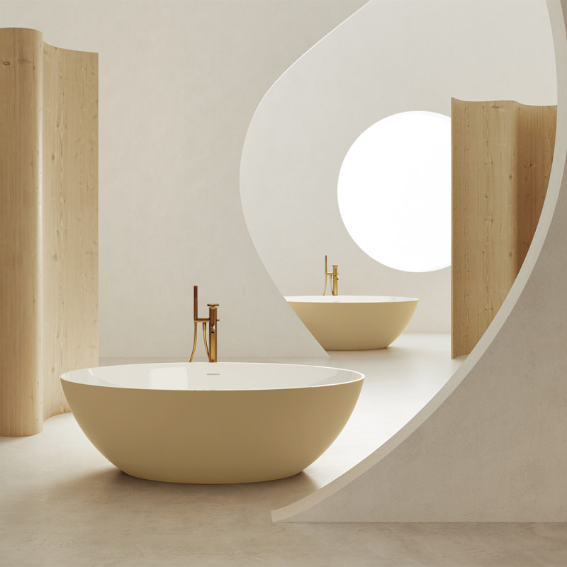 TREESSE V307BO CAREZZA Ванна зі штучного каменю 170 x 80 x 52h, білий матовий