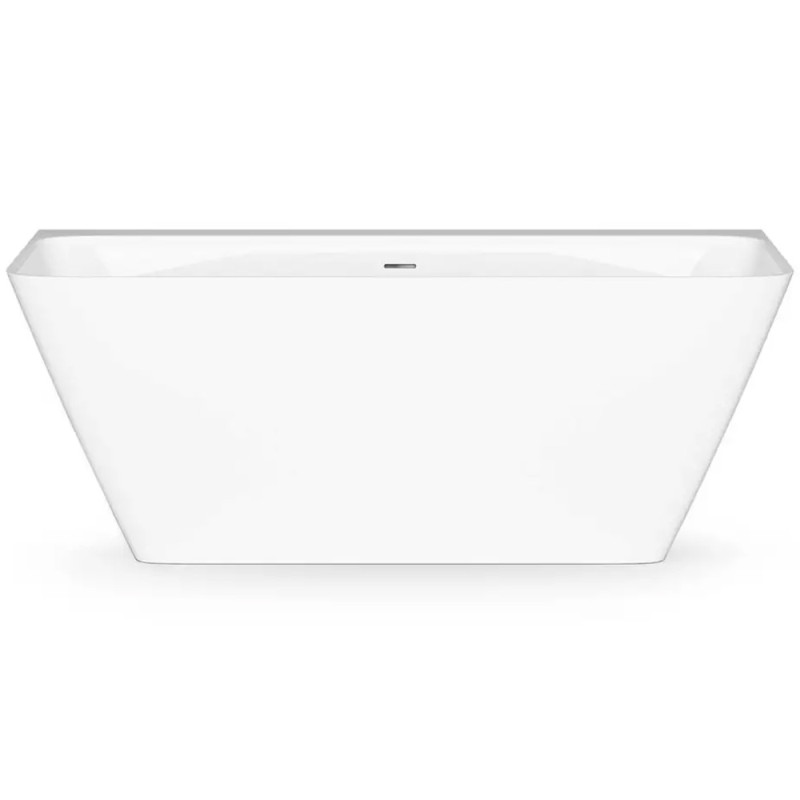 PAA VAQUAWA/00 QUADRO WALL Ванна пристінна 160см з литого (штучного) каменю, з інтегрованим сифоном, білий глянець