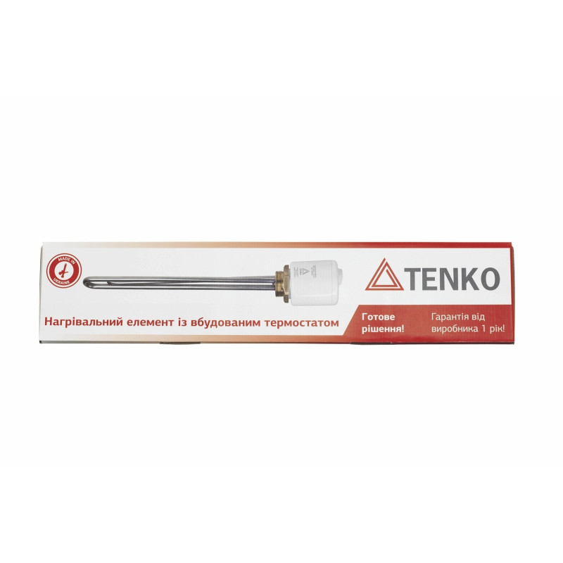 Tenko Тен 2,5 кВт, нарізь 1"1/4 ,гнутий,з термостатом, нерж.