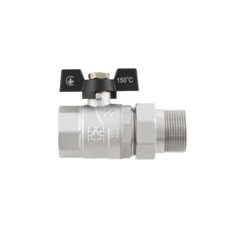 Raftec Кран кульовий з американкою BLACK PN20 ВЗ 1 1/4" DRBS4