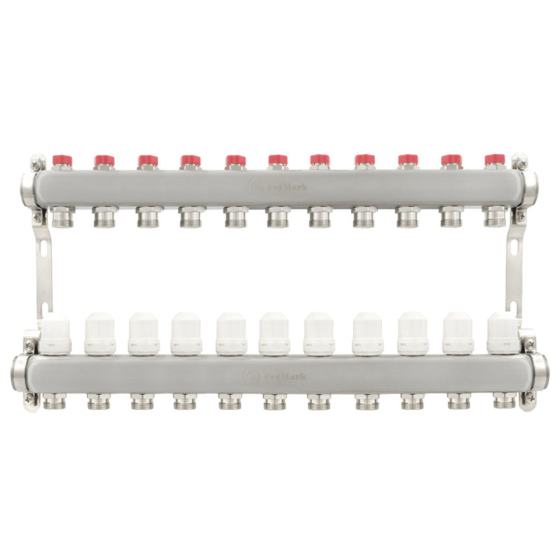 Колектор Polmark 1"x3/4" 11 виходів з термоклапанами без євроконусів PSMR111