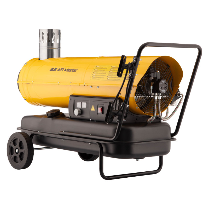 2E Теплова гармата дизель/гас, непрямого нагріву, 30кВт, 400м кв, 780м куб/год, колеса, IPX4, жовтий (2E-DHI30780)