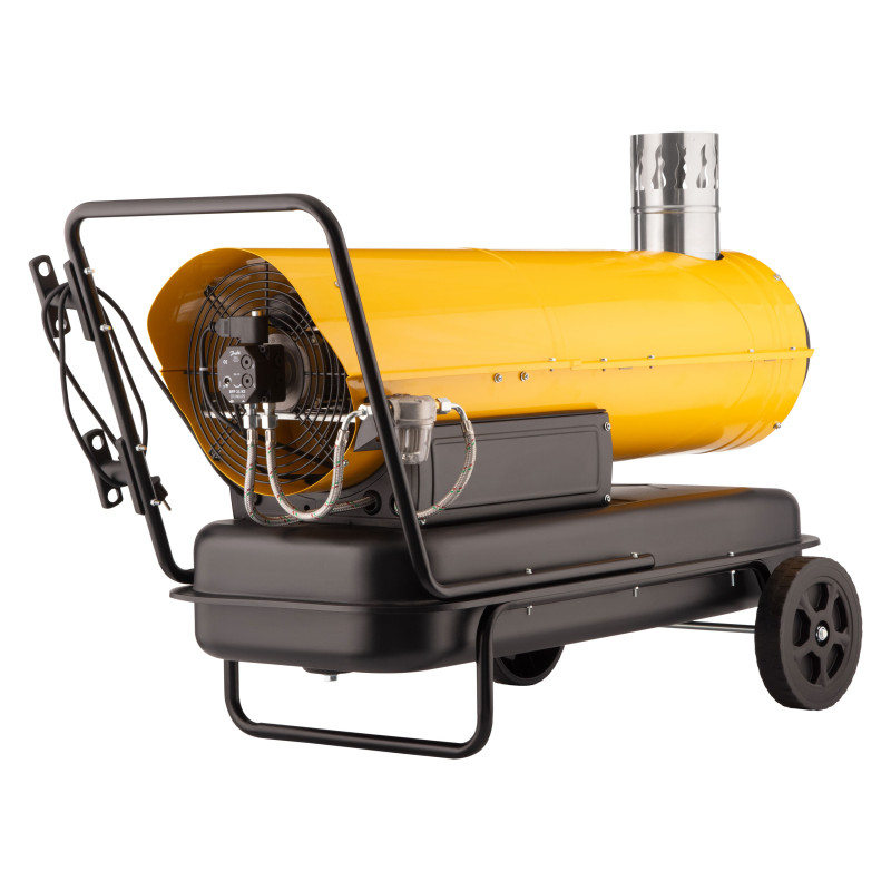 2E Теплова гармата дизель/гас, непрямого нагріву, 30кВт, 400м кв, 780м куб/год, колеса, IPX4, жовтий (2E-DHI30780)