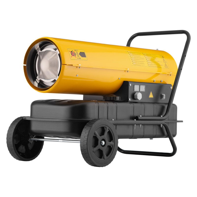 2E Теплова гармата дизель/гас, прямого нагріву, 30кВт, 380м кв, 750м куб/год, колеса, IPX4, жовтий (2E-DH30750)