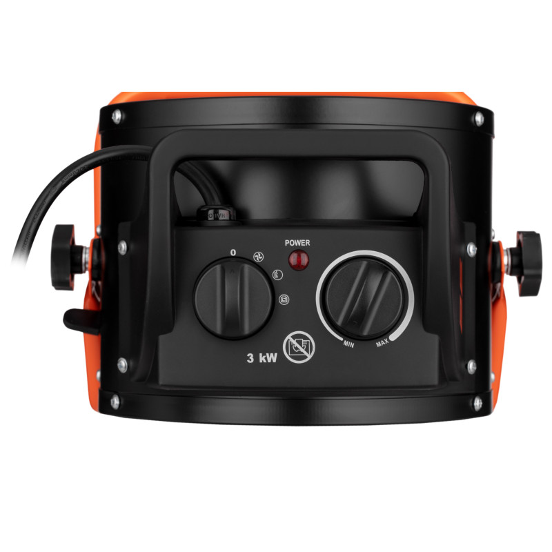 2E Теплова гармата електрична, 3кВт, 30м2, 280 м3/год, керамічний нагр.елемент (PTC), чорний (2E-AHC3000)