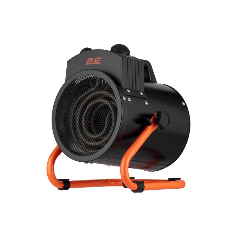 2E Теплова гармата електрична Stainless, 2кВт, 20м кв, 239м куб/год, нагрів. елемент - нерж. сталь, IPX4, чорний (2E-AHT2000)