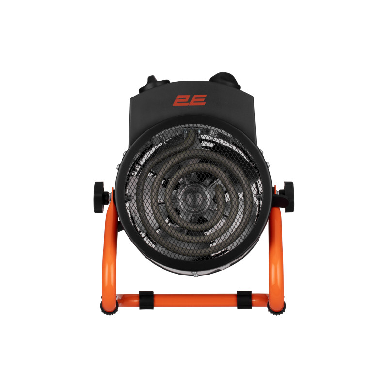 2E Теплова гармата електрична Stainless, 2кВт, 20м кв, 239м куб/год, нагрів. елемент - нерж. сталь, IPX4, чорний (2E-AHT2000)