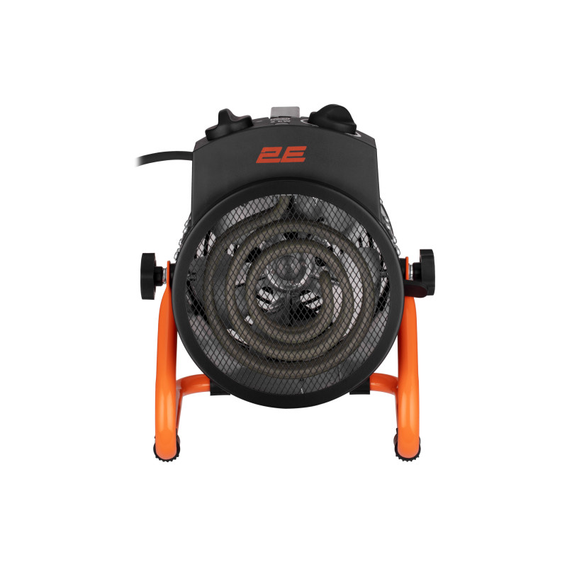 2E Теплова гармата електрична Stainless, 2кВт, 20м кв, 239м куб/год, нагрів. елемент - нерж. сталь, IPX4, чорний (2E-AHT2000)