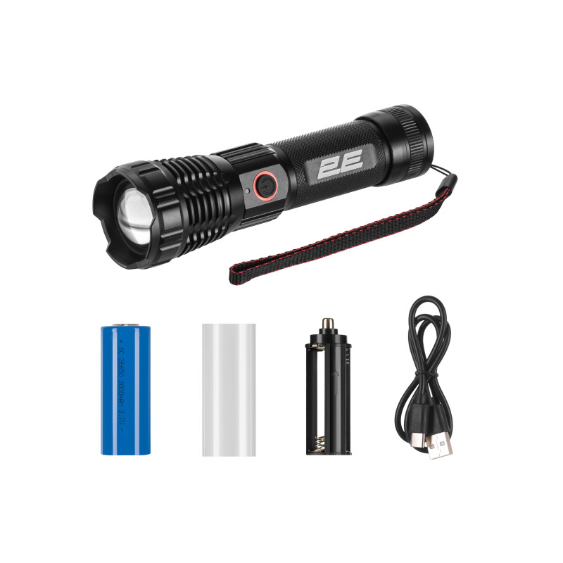 2E Ліхтар ручний акумуляторний FLYB2630, USB-C, 3000мА•год, 2000лм, 10Вт, 5 функцій освітлення (2E-FLYB2630)
