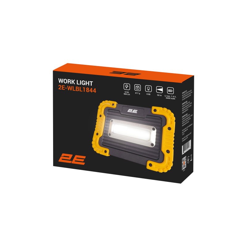 2E Прожектор акумуляторний WLBL1844, Micro-USB, 4400мА•год, 1000лм, 10Вт, 3 функції освітлення, IP44 (2E-WLBL1844)
