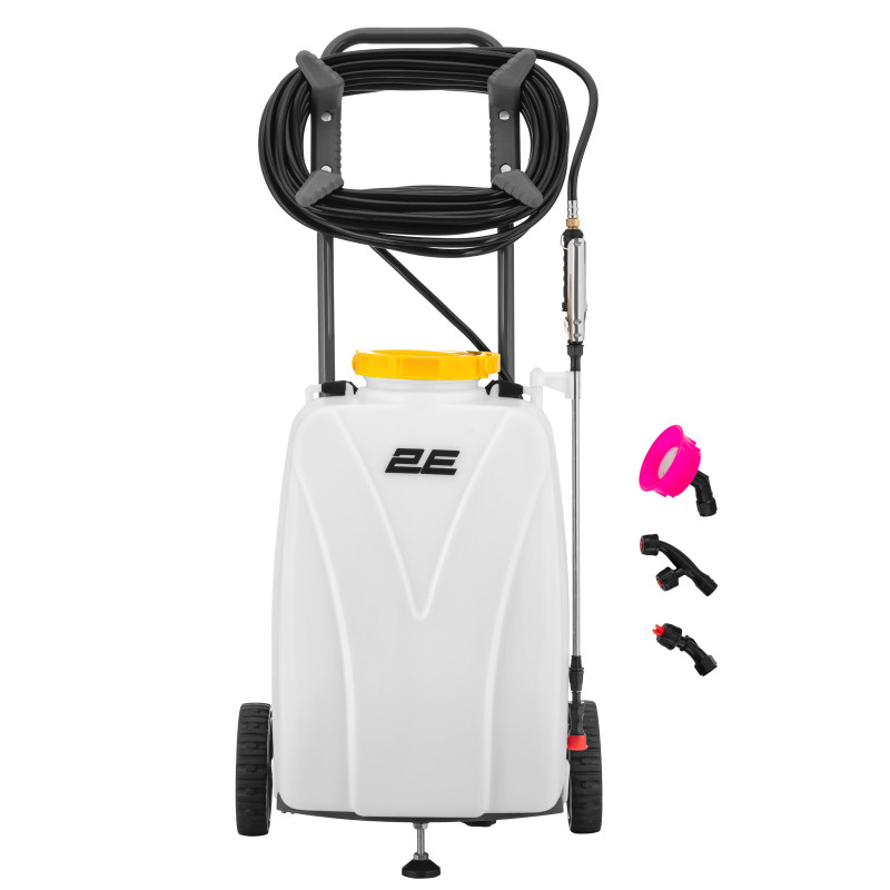 2E Обприскувач акумуляторний AquaSpray 40LR 40л 12В 1х12А·год 7бар 6л·хв 14.5кг вольтметр колеса шланг 15м (2E-40LWBS15)