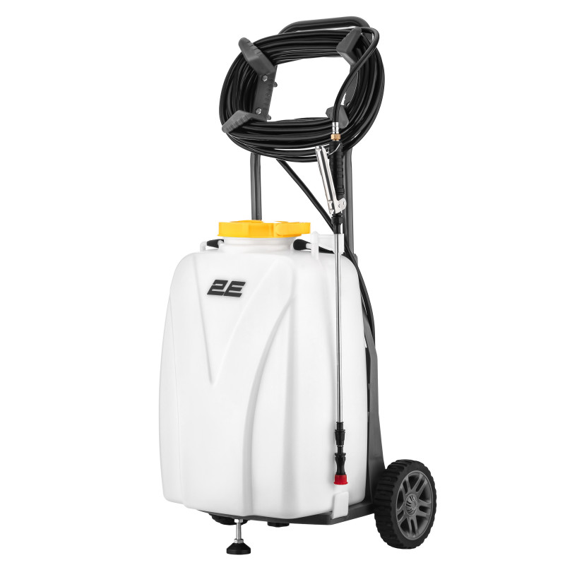 2E Обприскувач акумуляторний AquaSpray 40LR 40л 12В 1х12А·год 7бар 6л·хв 14.5кг вольтметр колеса шланг 15м (2E-40LWBS15)