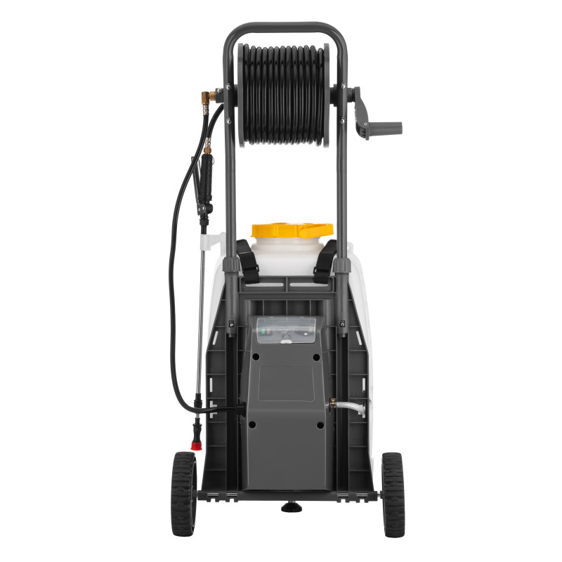 2E Обприскувач акумуляторний AquaSpray 40LRC 40л 12В 1х12А·год 7бар 6л·хв 16кг вольтметр колеса котушка шланг 30м (2E-40LWBS30)