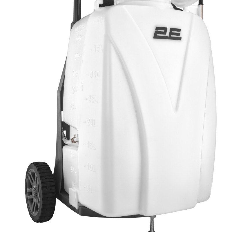 2E Обприскувач акумуляторний AquaSpray 40LRC 40л 12В 1х12А·год 7бар 6л·хв 16кг вольтметр колеса котушка шланг 30м (2E-40LWBS30)