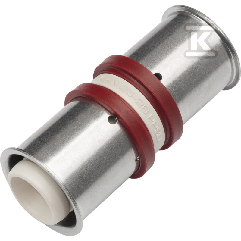 KAN-therm Соединитель Press двухсторонний c пресс-кольцом 16х16 (1009042013)