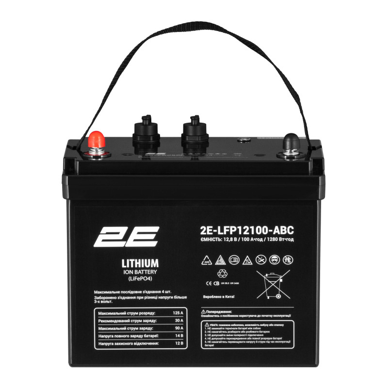 2E Акумуляторна батарея LFP12, 12В, 100А•год, ABC 4S (2E-LFP12100-ABC)