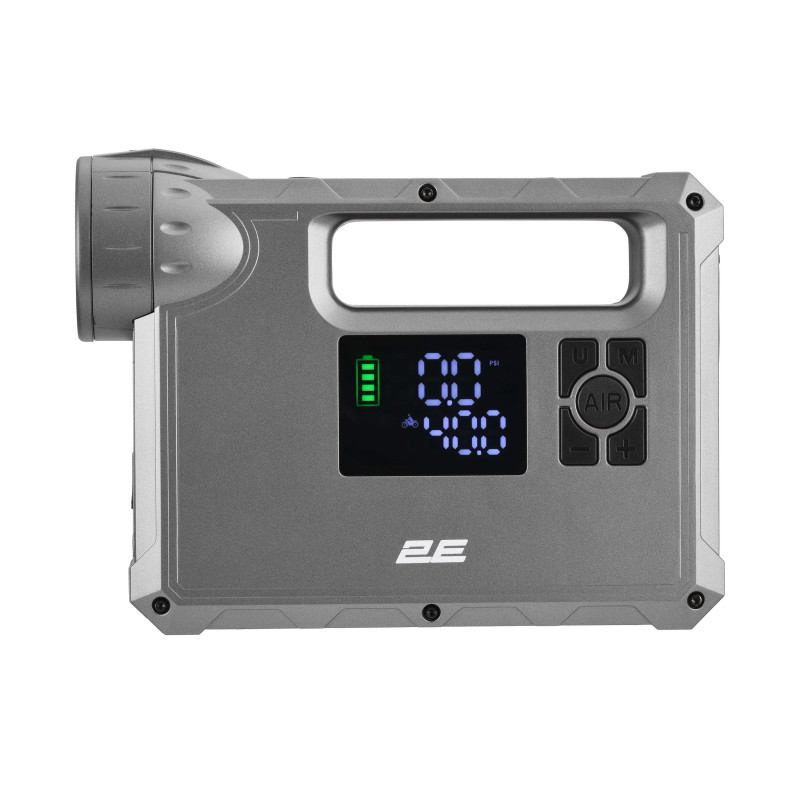 2E Пуско-зарядний пристрій Pitman з автомобільним компресором та ліхтарем, 10000мА·г/37Вт·г, 400А, 1xUSB/2.4A (2E-CJSPBPL-BK)