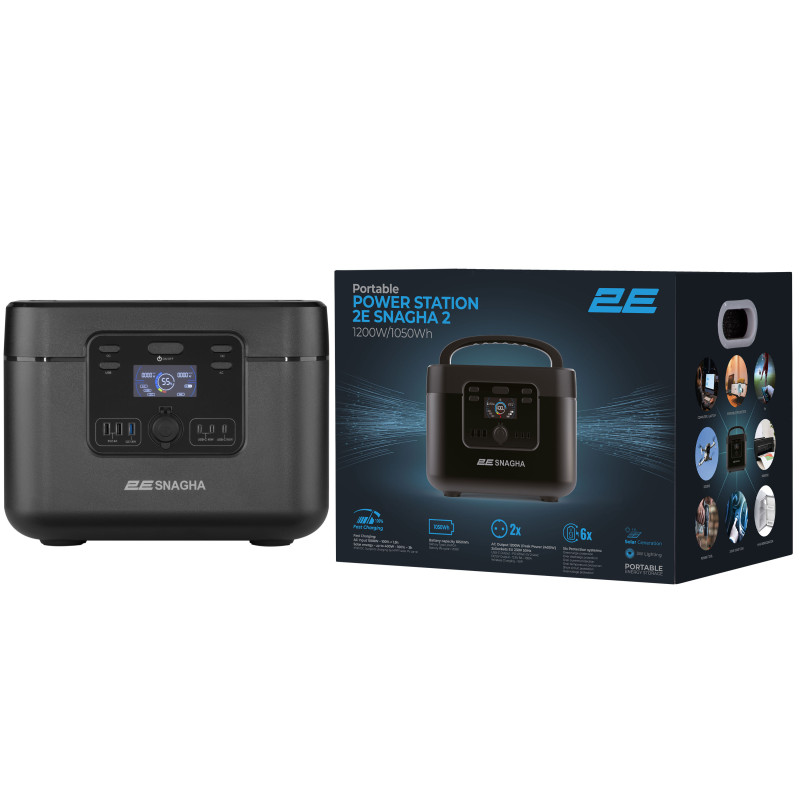 2E Портативна електростанція Snagha 2, 1200 Вт, 1050 Вт/год, швидка зарядка (2E-PPS1210-2)