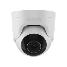 Ajax IP-Камера дротова TurretCam, 5мп, 4мм, Poe, True WDR, IP 65, ІЧ 35м, аудіо, кут огляду 75°до 85°, купольна, біла (000039308)