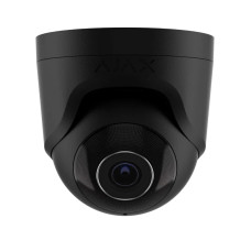 Ajax IP-Камера дротова TurretCam, 5мп, 4мм, Poe, True WDR, IP 65, ІЧ 35м, аудіо, кут огляду 75°до 85°, купольна, чорна (000039311)