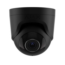 Ajax IP-Камера дротова TurretCam, 8мп, 2.8мм, Poe, True WDR, IP 65, ІЧ 35м, аудіо, кут огляду 100° до 110°, купольна, чорна (000039324)