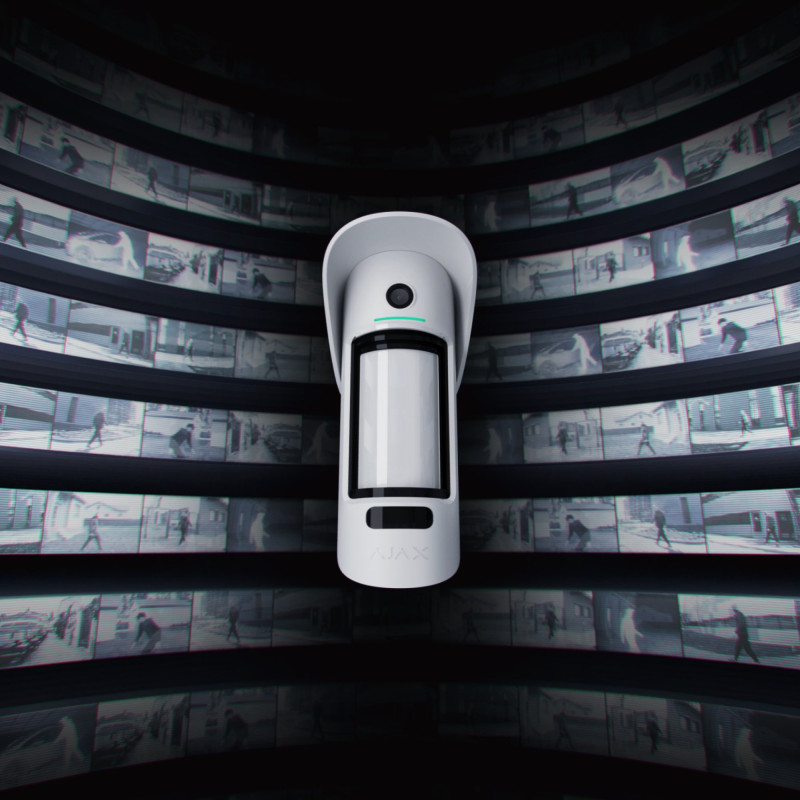 Ajax Бездротовий датчик руху з камерою та фото по запиту MotionCam Outdoor PhOD, Jeweller, білий (000027961)