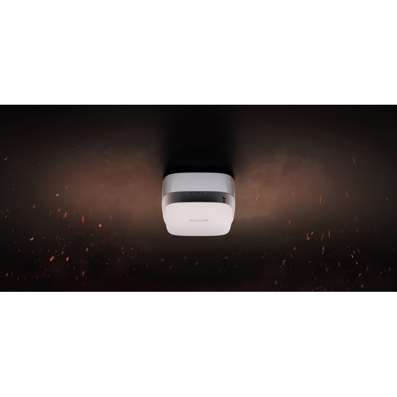 Ajax Датчик диму, температури та чадного газу, FireProtect 2 SB Heat Smoke CO Jeweler, незмінна батарея, бездротовий, білий (000029701)