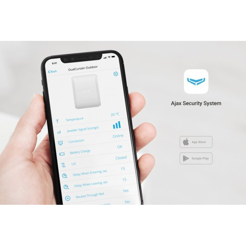 Ajax Бездротовий вуличний датчик руху "штора" DualCurtain Outdoor білий (000022070)