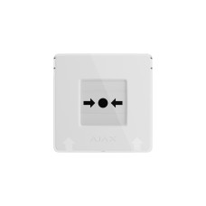 Ajax Бездротова настінна кнопка для активації пожежної тривоги вручну для житлових об'єктів Manual Call Point, jeweller, бездротовий, білий (000044796)