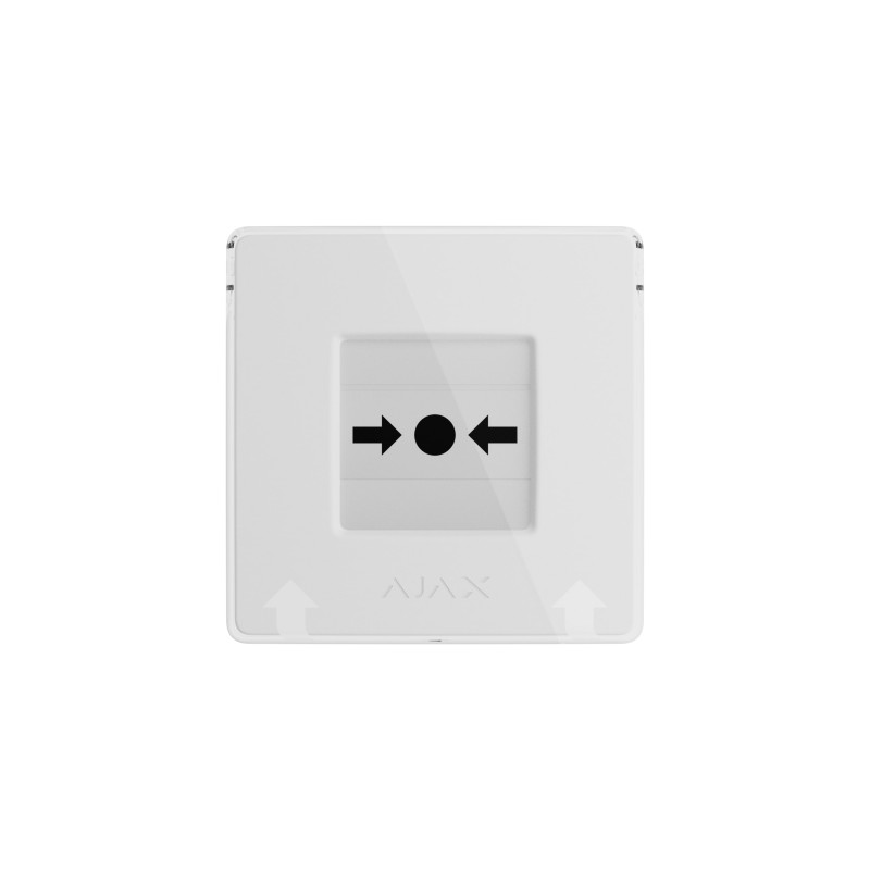 Ajax Бездротова настінна кнопка для активації пожежної тривоги вручну для житлових об'єктів Manual Call Point, jeweller, бездротовий, білий (000044796)