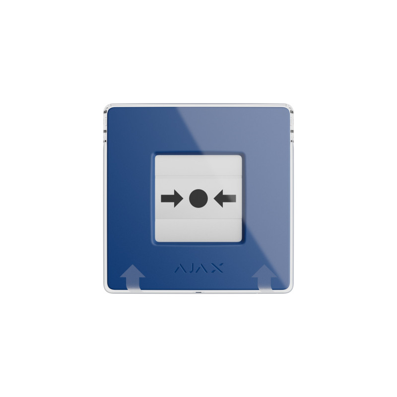 Ajax Бездротова настінна кнопка для активації пожежної тривоги вручну для житлових об'єктів Manual Call Point, jeweller, бездротовий, синій (000044793)