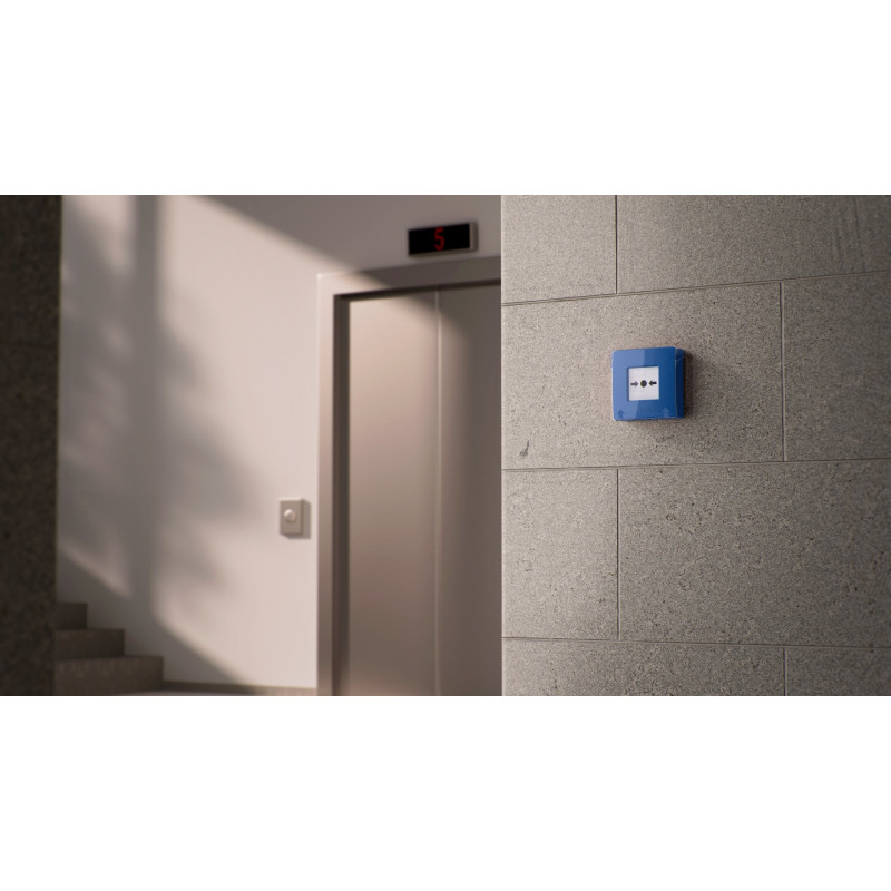 Ajax Бездротова настінна кнопка для активації пожежної тривоги вручну для житлових об'єктів Manual Call Point, jeweller, бездротовий, синій (000044793)