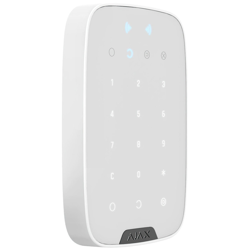 Ajax Бездротова сенсорна клавіатура Keypad Plus біла (000023070)