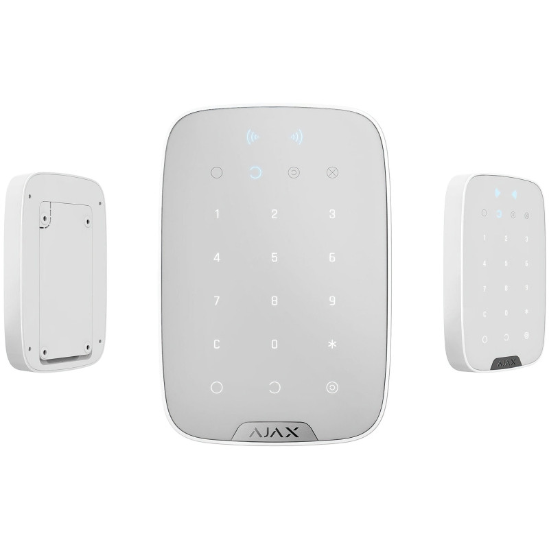 Ajax Бездротова сенсорна клавіатура Keypad Plus біла (000023070)