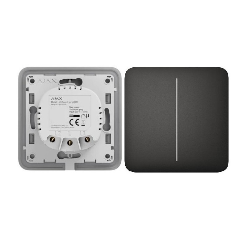 Ajax Вимикач двоклавішний LightSwitch чорний (ALS2B)