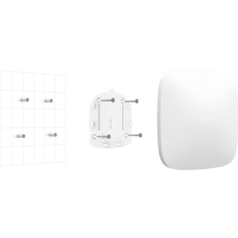 Ajax Інтелектуальна охоронна централь Hub 2 Plus, gsm, ethernet, wi-fi, jeweller, бездротова, білий (000018791)