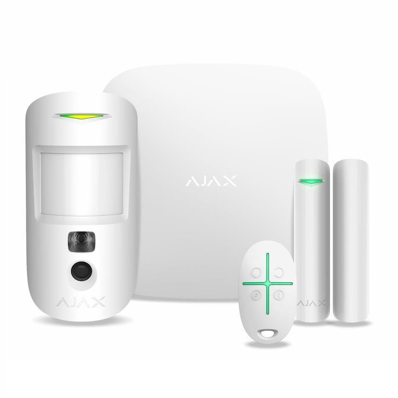 Ajax Комплект охоронної сигналізації HDR StarterKit Cam, hub 2, motioncam HDR, doorprotect, spacecontrol, jeweller, бездротовий, білий (000052841)