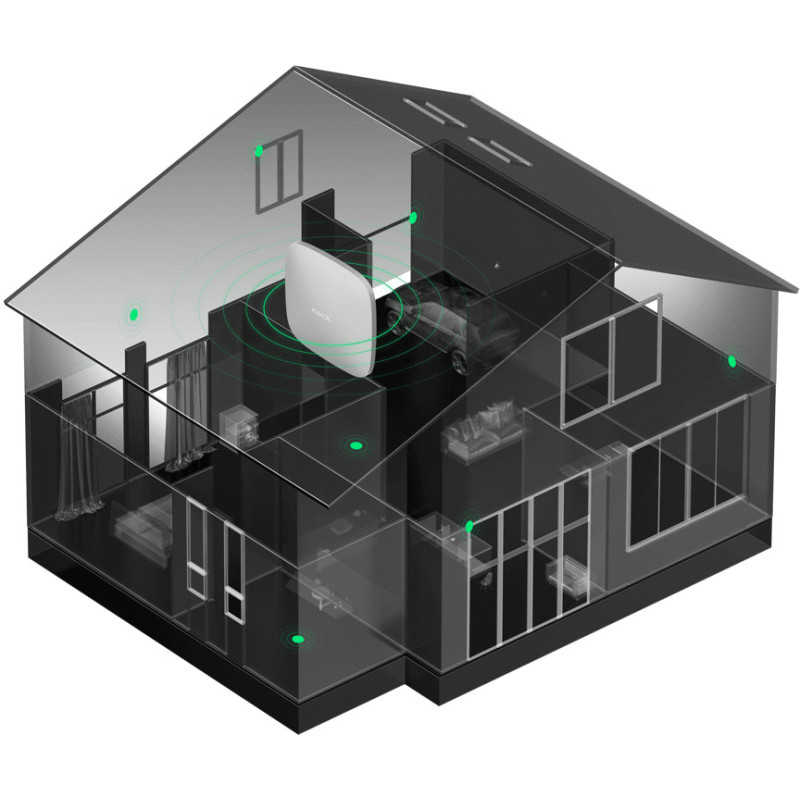 Ajax Комплект охоронної сигналізації StarterKit 2, hub2, motionprotect, doorprotect, spacecontrol, jeweller, бездротовий, чорний (000023479)