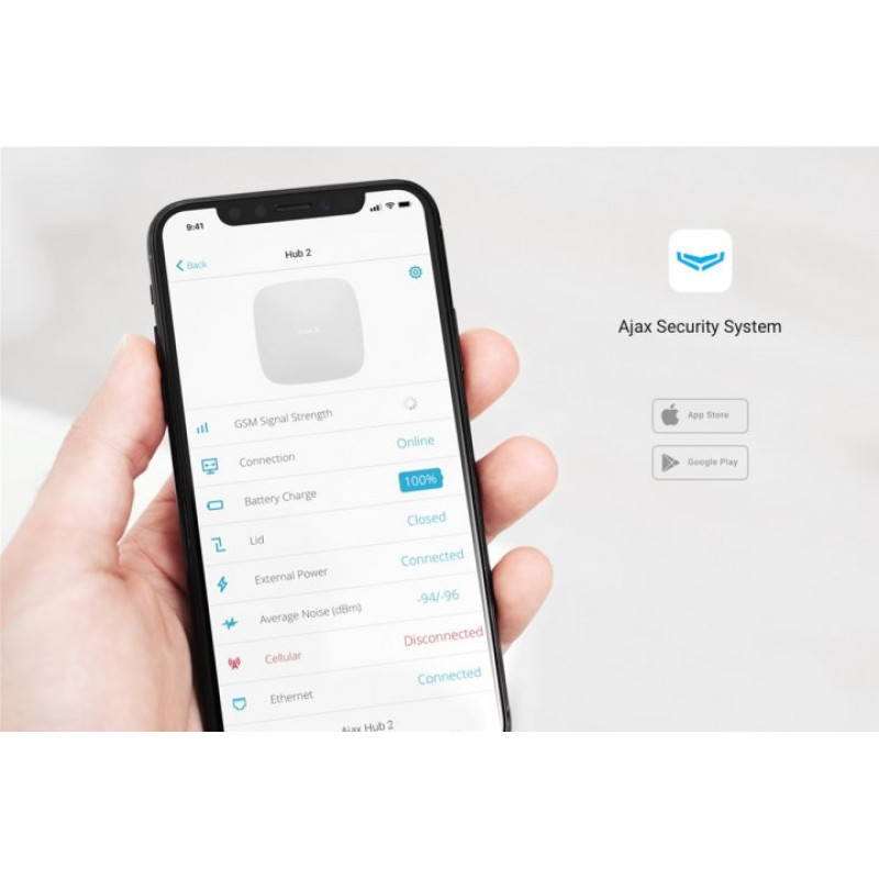 Ajax Комплект охоронної сигналізації StarterKit Cam Plus, hub 2 plus, motioncam, doorprotect, spacecontrol, jeweller, бездротовий, білий (000019854)