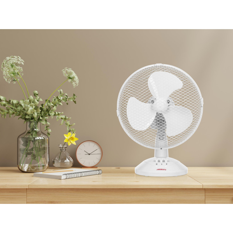ARDESTO Вентилятор настільний FT-23A, 23 см, 2 швидкості, білий (FT-23A)