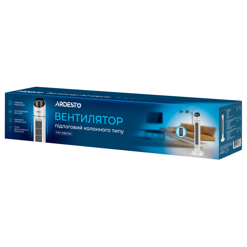 ARDESTO Вентилятор підлоговий колонного типу FNT-R36X1W 90 см (FNT-R36X1W)