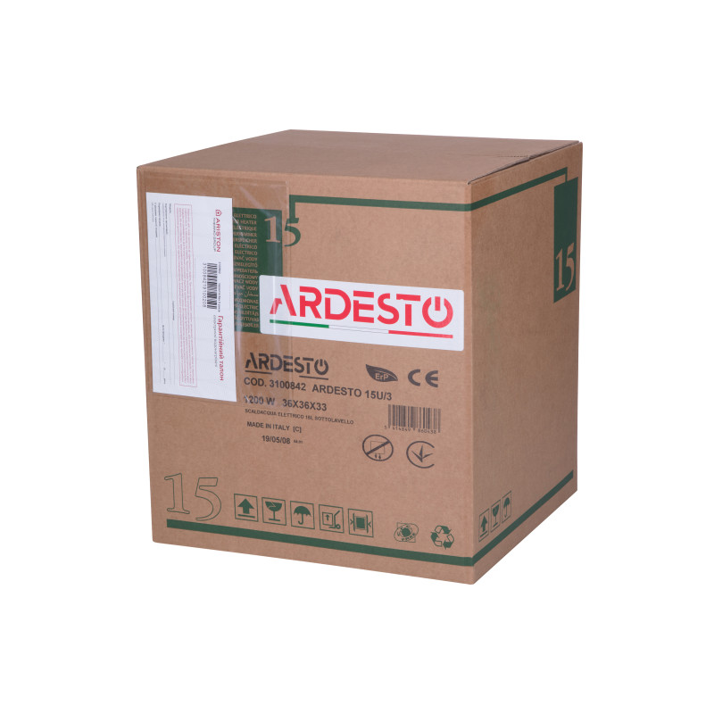 ARDESTO Водонагреватель (бойлер) 15л, 1,2кВт, под мийкою бело-серый (3100842)