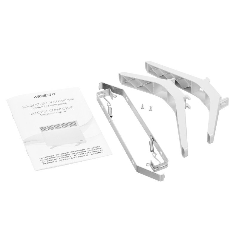 ARDESTO Конвектор електричний CH-2500MCW, 2500 Вт, 25 м2, закритий нагрів. елемент, IP24, мех. керування, білий (CH-2500MCW)