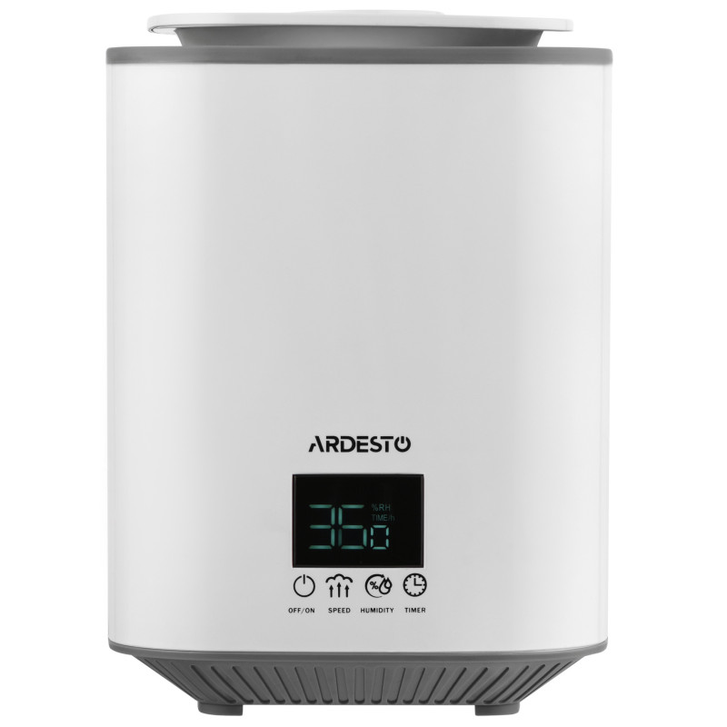 ARDESTO Зволожувач повітря ультразвуковий, 30м2, 3.1л, 300мл/г, електр. кер-ння, верх. залив води, дисплей, білий (USH-H-26W)