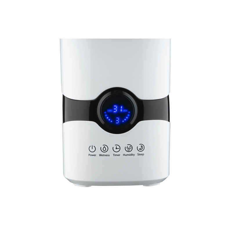 ARDESTO Зволожувач повітря ультразвуковий, 40м2, 4л, 300мл/г, електр. кер-ння, пульт ДК, верх. залив води, білий (USH-M-LCD-4L-W)