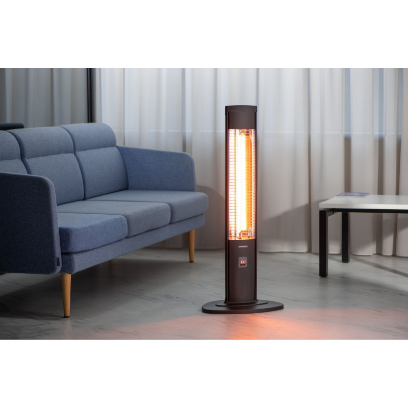 ARDESTO Обігрівач інфрачервоний карбоновий, 20м2, 2000Вт, електр. упр-ння, колонного типа, пульт ДК, чорний (IHS-2000T)