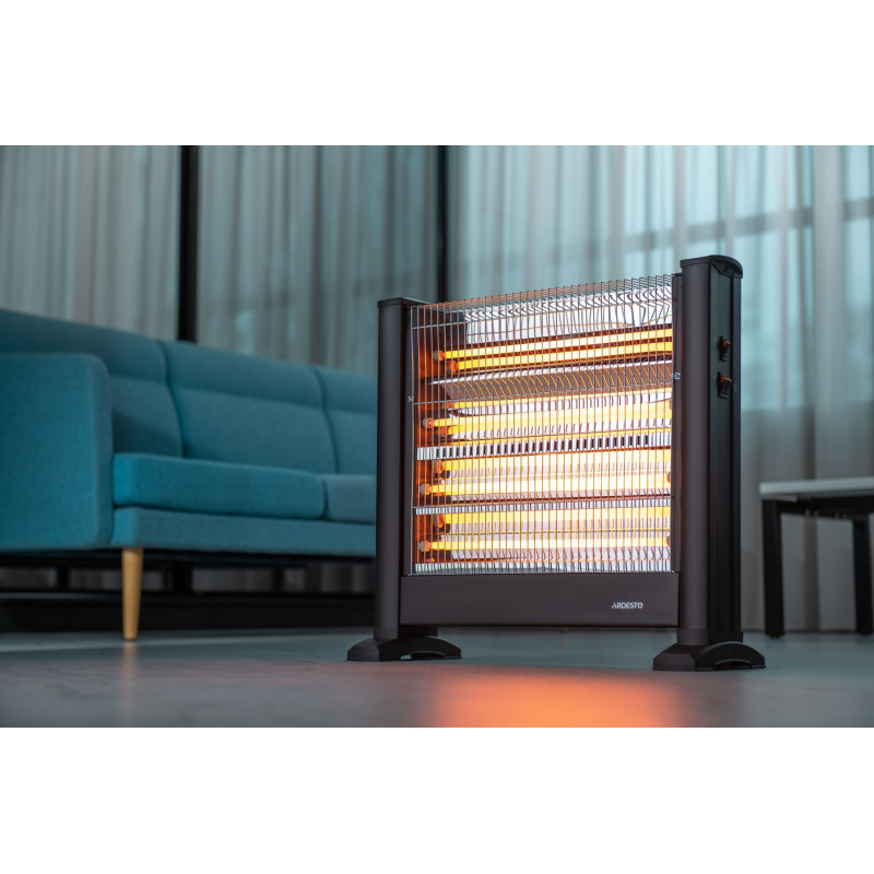 ARDESTO Обігрівач інфрачервоний кварцевий, 22м2, 2200Вт, мех. упр-ння, підлоговий, чорний (IHS-2200)