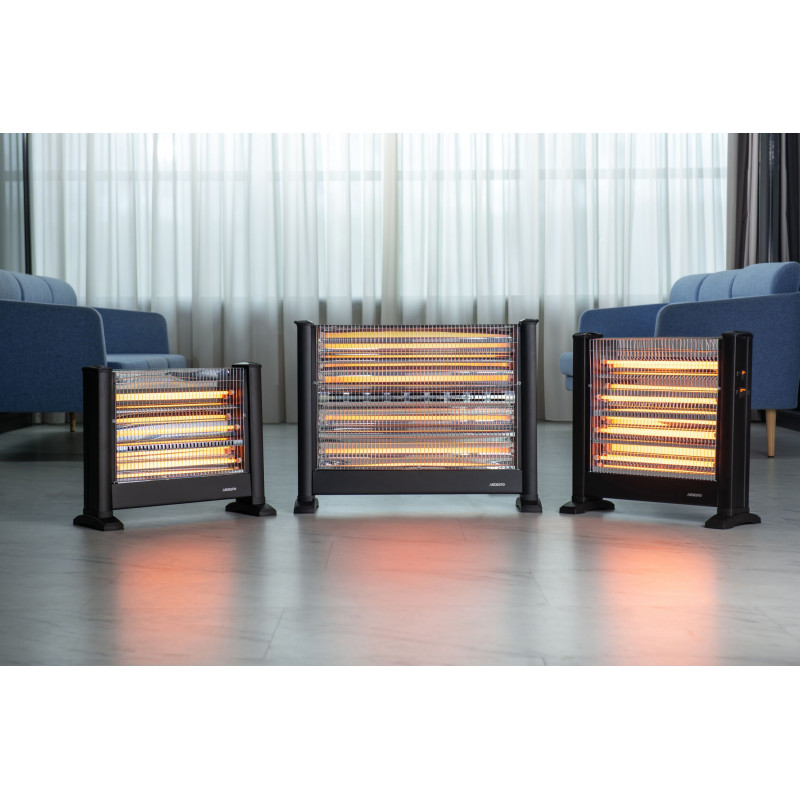 ARDESTO Обігрівач інфрачервоний кварцевий, 28м2, 2500Вт, мех. упр-ння, підлоговий, чорний (IHS-2800)
